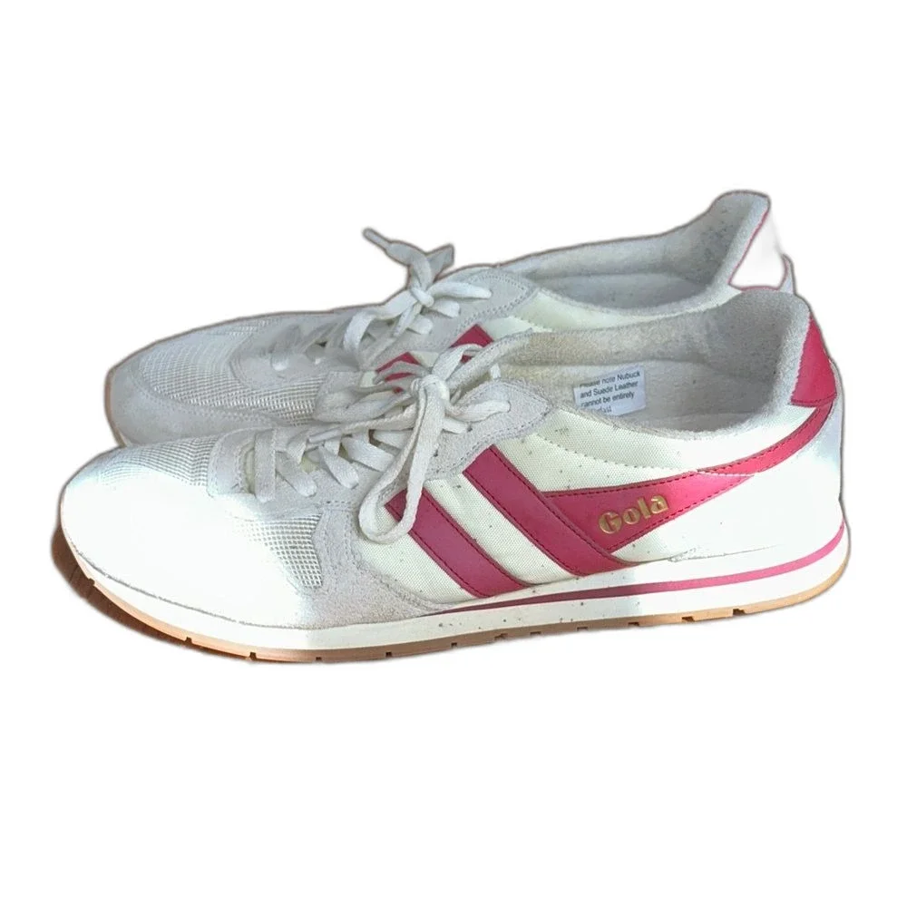Gola Mens Sneakers Stripe Red Grey Shoes Size 13 EU 46 Retro Prep Trainers